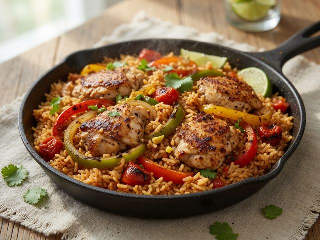One-Skillet Chicken Fajita Rice