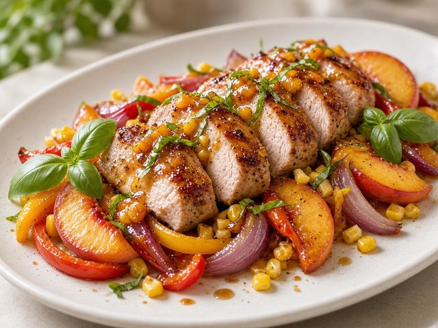 Peach Glazed Pork Tenderloin Platter