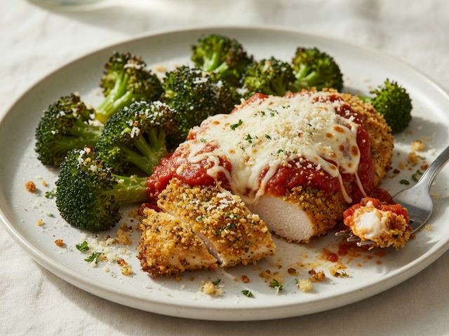 Sheet-Pan Chicken Parmesan with Broccoli and Garlic Breadcrumbs