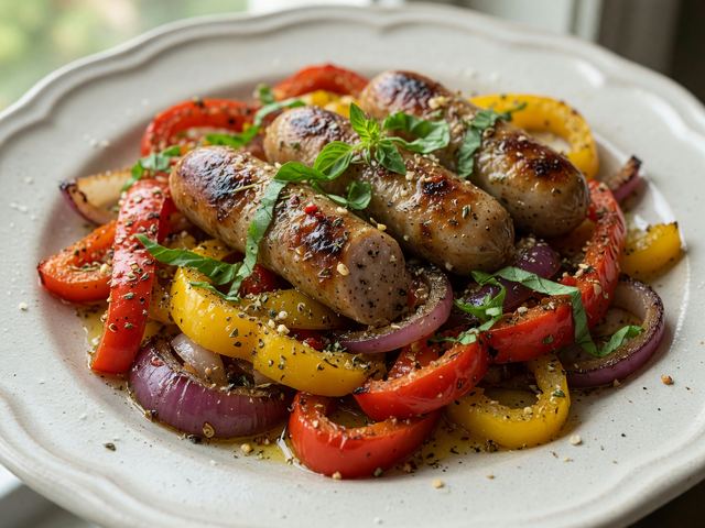 Sheet-Pan Chicken Sausage with Peppers and Onions