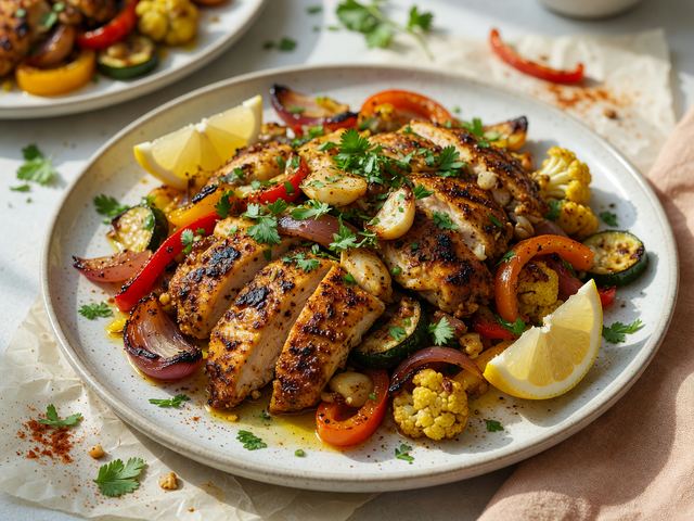 Sheet-Pan Chicken Shawarma with Veggies