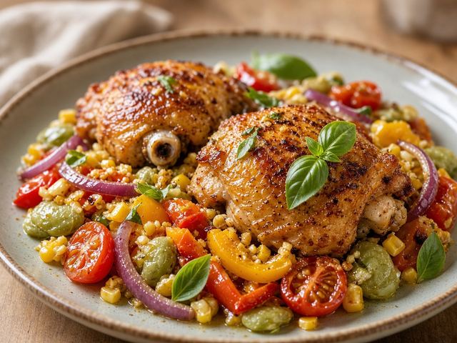 Sheet Pan Chicken with Summer Succotash