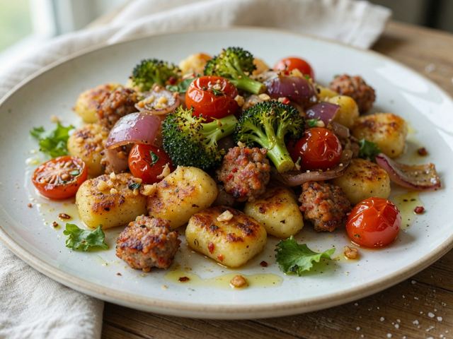 Sheet-Pan Crispy Gnocchi with Italian Sausage & Broccoli