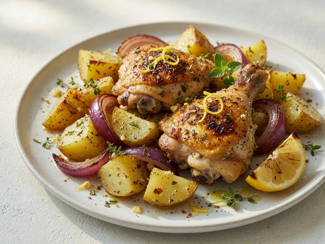 Sheet-Pan Greek Lemon Chicken and Potatoes