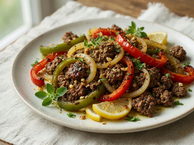 Sheet-Pan Gyro Dinner with Peppers