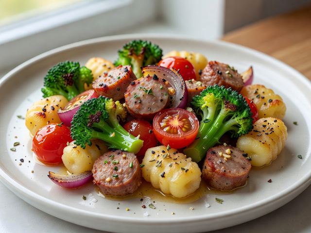 Sheet-Pan Italian Sausage Gnocchi with Broccoli and Tomatoes