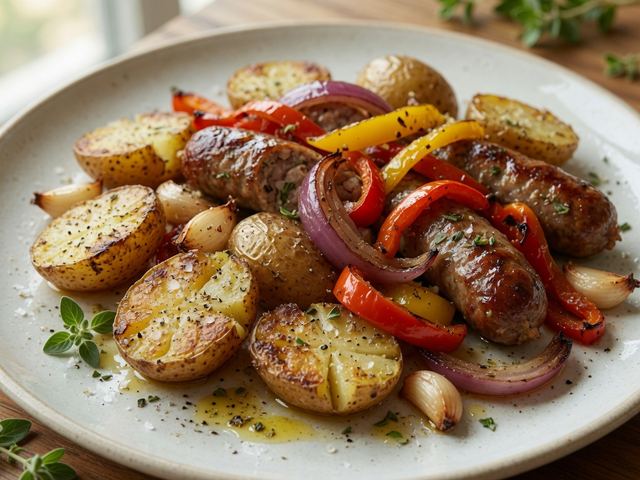 Sheet-Pan Italian Sausage with Peppers Onions and Crispy Potatoes