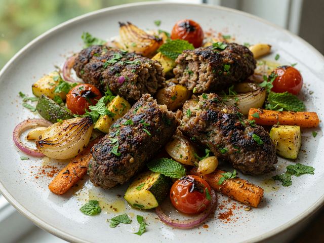 Sheet-Pan Lamb Kofta with Veggies