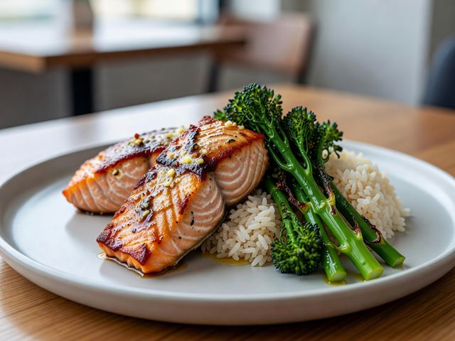 Sheet-Pan Miso Butter Salmon with Broccolini & Jasmine Rice