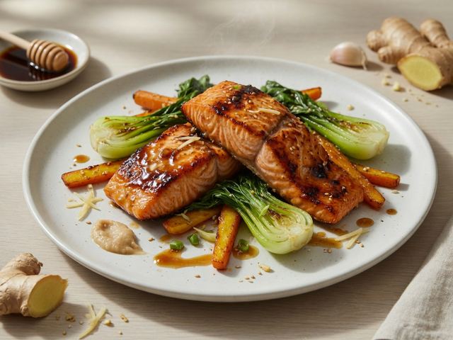 Sheet-Pan Miso-Glazed Salmon with Baby Bok Choy