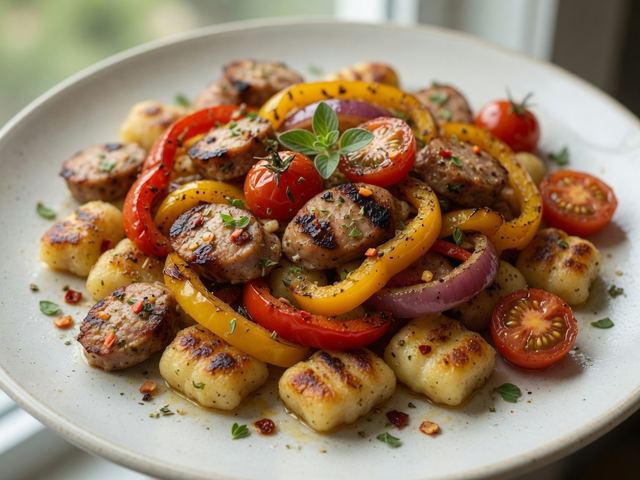 Sheet-Pan Sausage Gnocchi with Peppers