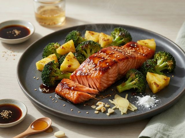 Sheet-Pan Teriyaki Salmon with Broccoli & Pineapple