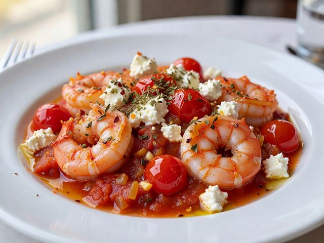 Shrimp Saganaki with Feta