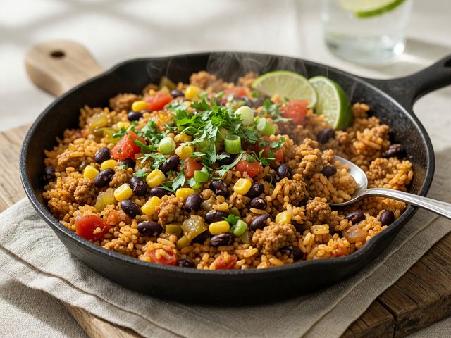 Skillet Turkey Taco Rice Dinner