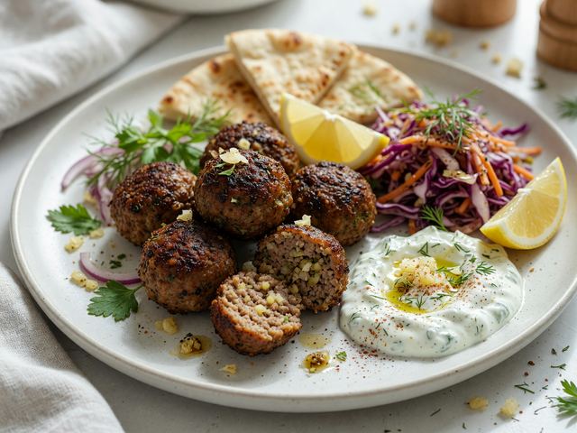 Spiced Gyro Meatball Platter