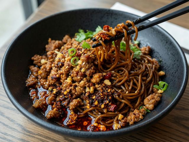 Spicy Chili Crisp Ground Pork Noodles