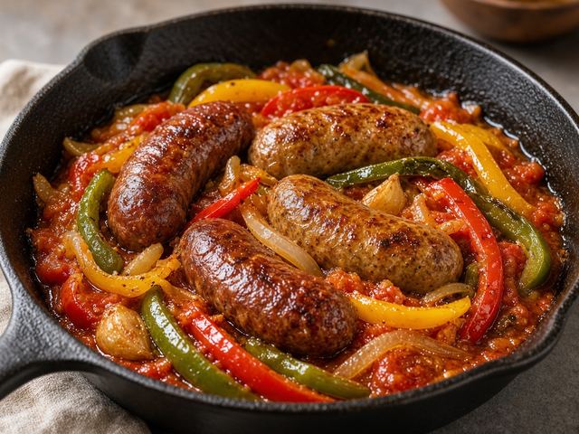 Spicy Sausage & Pepper Skillet