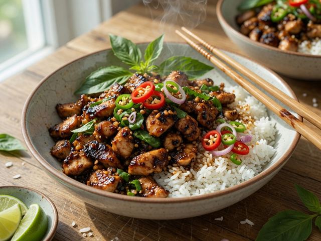 Thai Basil Chicken Stir-Fry Bowls