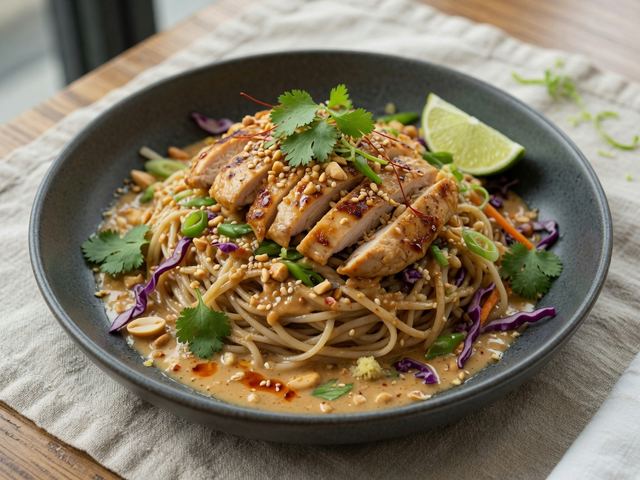Thai-Inspired Peanut Chicken Noodle Bowls