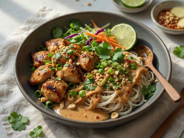 Thai Peanut Chicken Noodle Bowls