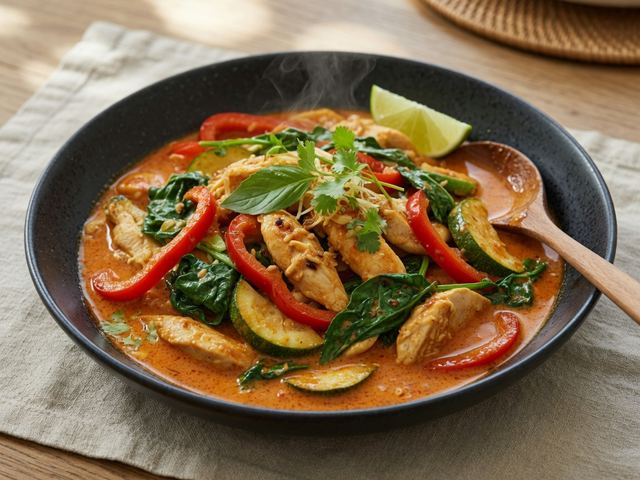 Thai Red Curry Coconut Chicken with Vegetables