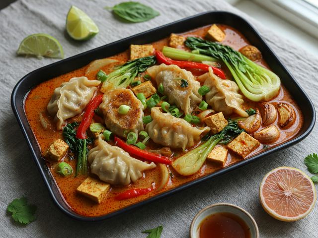 Tofu Red Curry Dumpling Tray