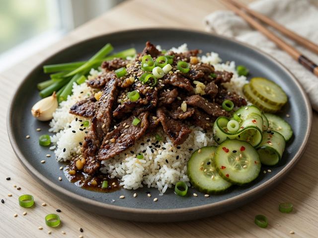 Weeknight Beef Bulgogi Rice Bowls with Quick Cucumber Pickles