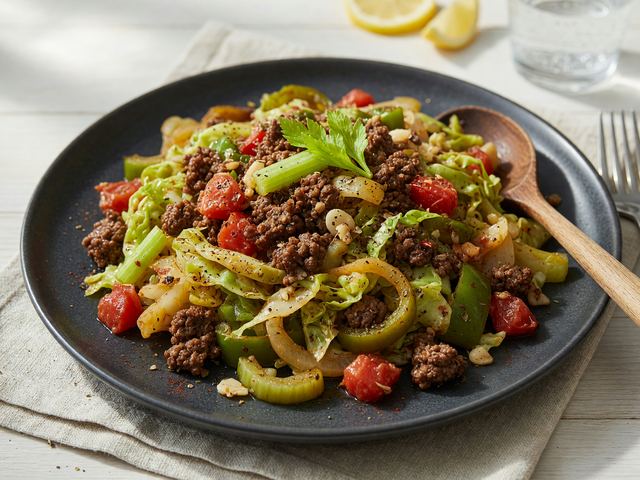 Weight-Loss Cabbage and Lean Beef Dirty Skillet