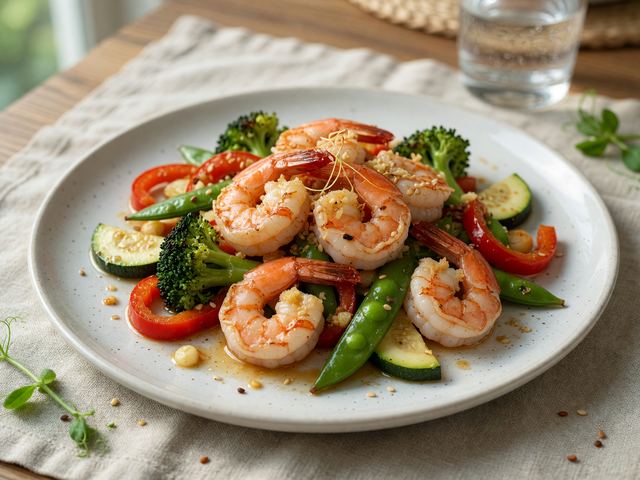 Weight-Loss Shrimp and Veggie Skillet