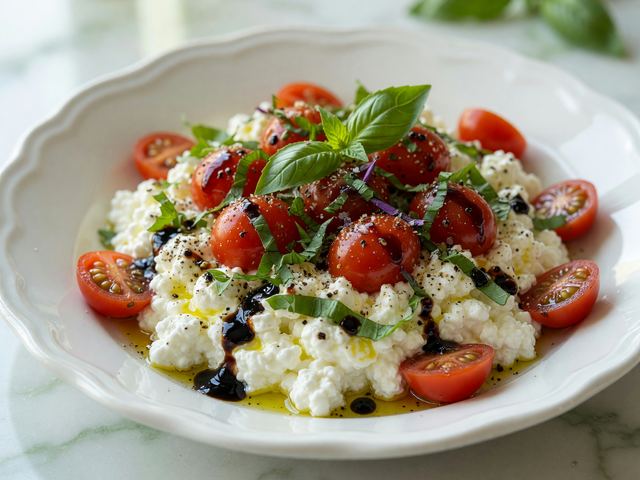 5-Ingredient Caprese Cottage Cheese Bowl