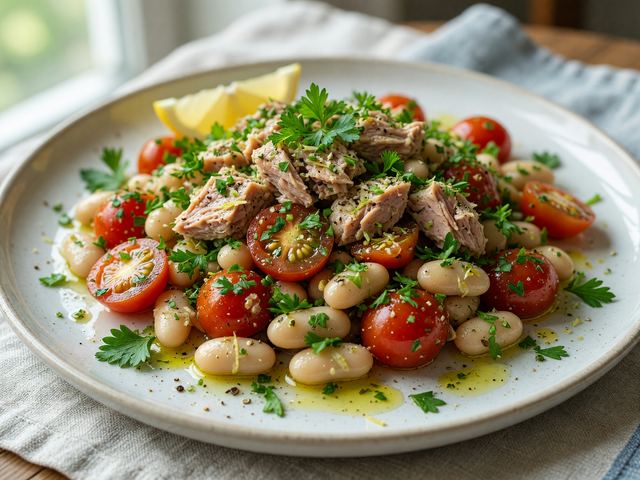 5-Ingredient Mediterranean Tuna White Bean Salad