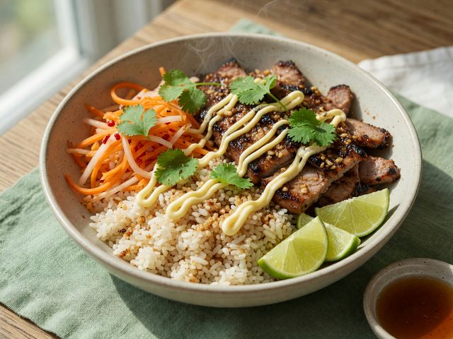 5-Ingredient Vietnamese Grilled Pork Banh Mi Bowls