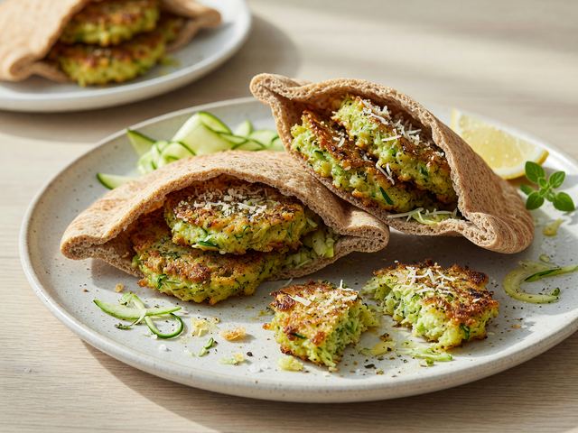 Air-Fryer Zucchini Fritter Pita Packs