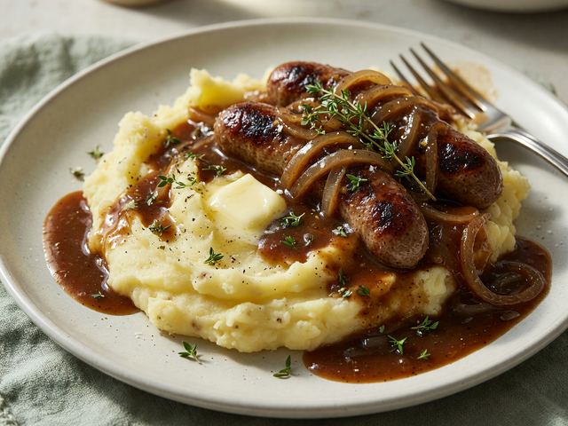British Sausage and Mash Crockpot