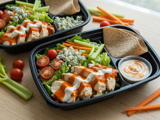 Buffalo Ranch Chicken Salad Meal-Prep Boxes