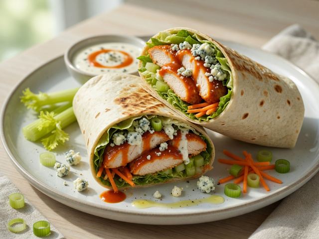 Buffalo Ranch Chicken Salad Wraps