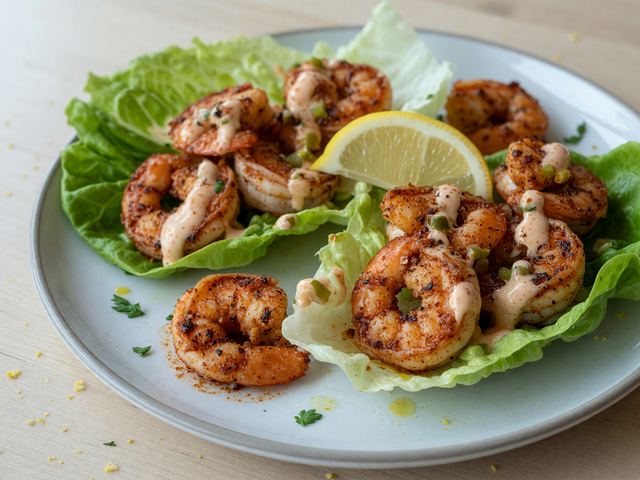 Cajun Shrimp Po' Boy Lettuce Wraps