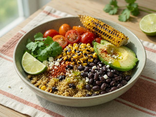 Charred Corn & Black Bean Quinoa Lunch Bowls