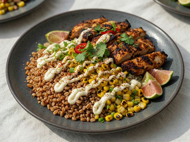 Charred Elote Chicken Grain Bowls
