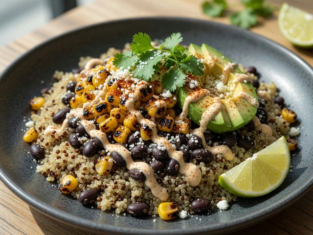 Charred Elote Corn & Black Bean Grain Bowls