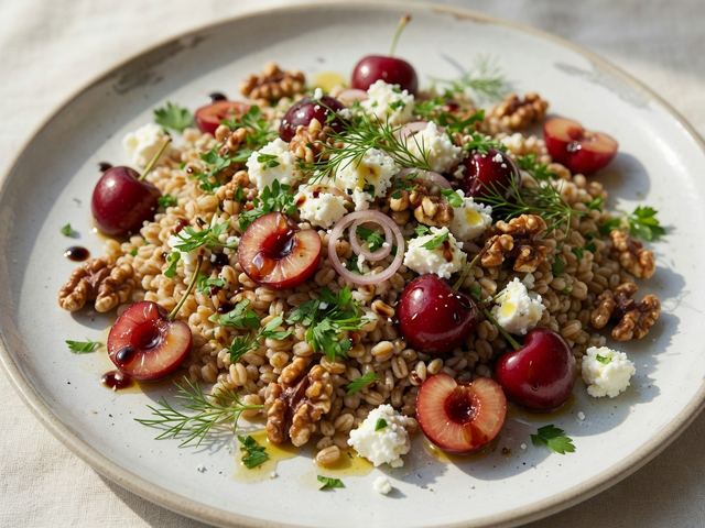 Cherry Feta Farro Salad