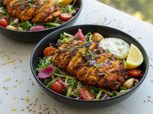 Chicken Shawarma Salad Meal-Prep Bowls