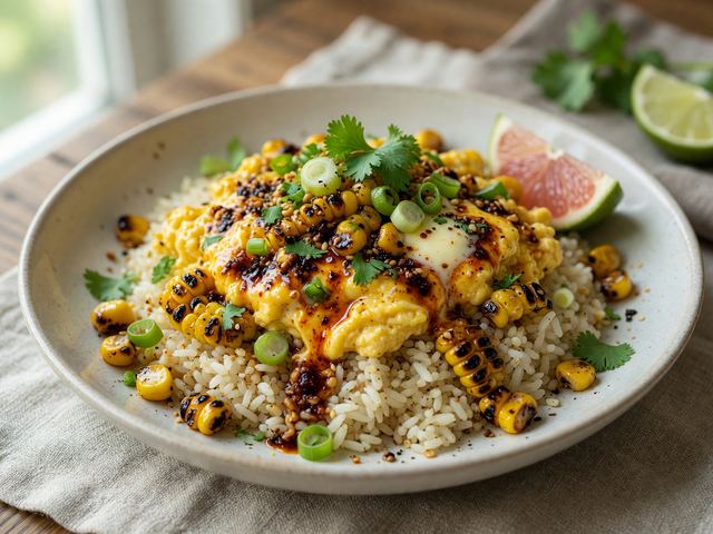 Chili-Crisp Soft-Scrambled Egg Charred Corn Bowls