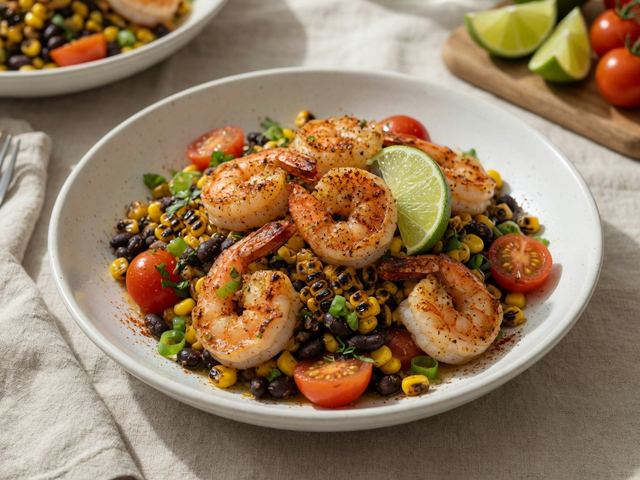 Chili-Lime Shrimp Corn Salad Bowls