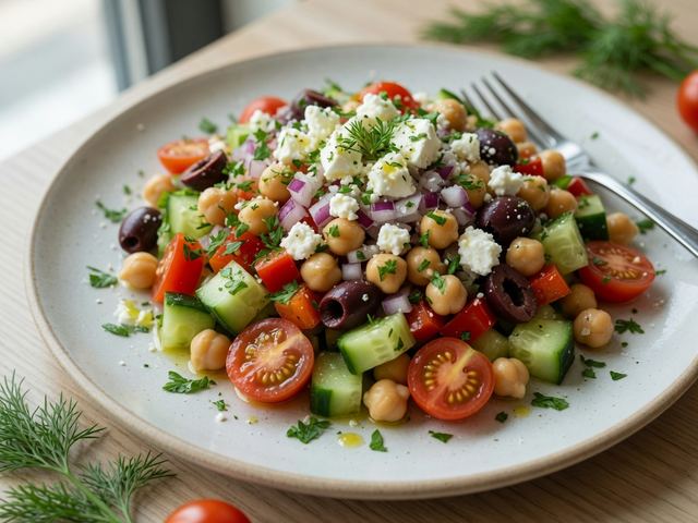 Chopped Greek Salad with Chickpeas