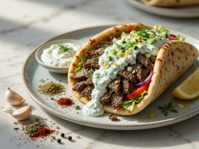 Classic Lamb Gyro with Fresh Tzatziki