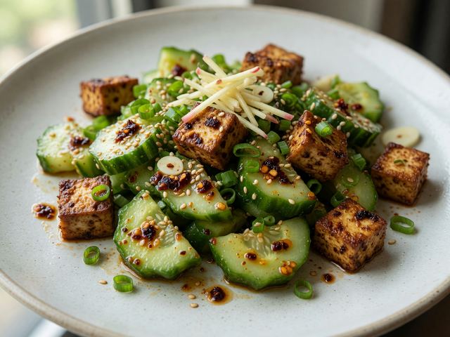 Classic-Swap Smashed Cucumber Salad with Tofu