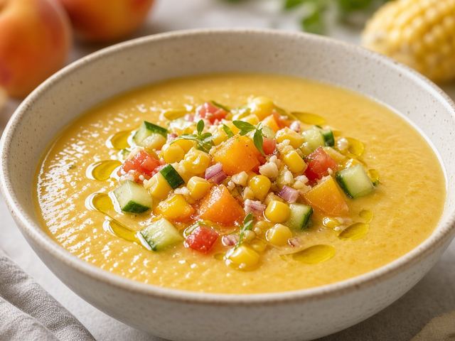 Corn & Peach Gazpacho