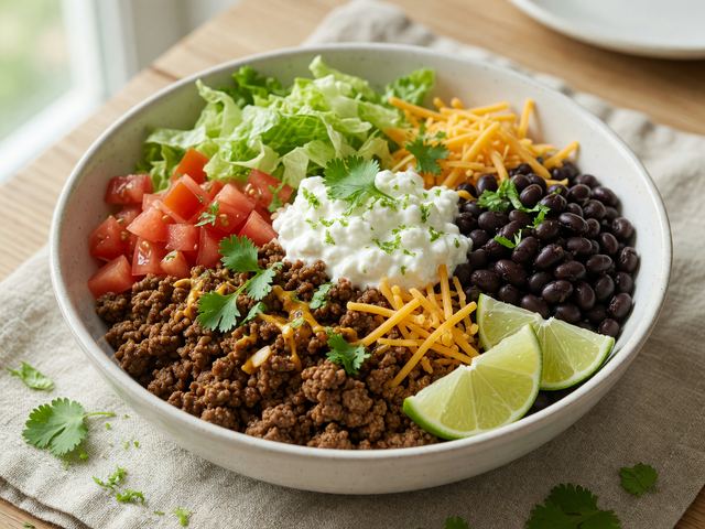 Cottage Cheese Taco Beef Bowl