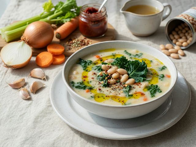 Creamy White Bean Kale Italian Soup